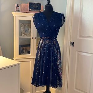 VINTAGE 70s Sheer floral dress